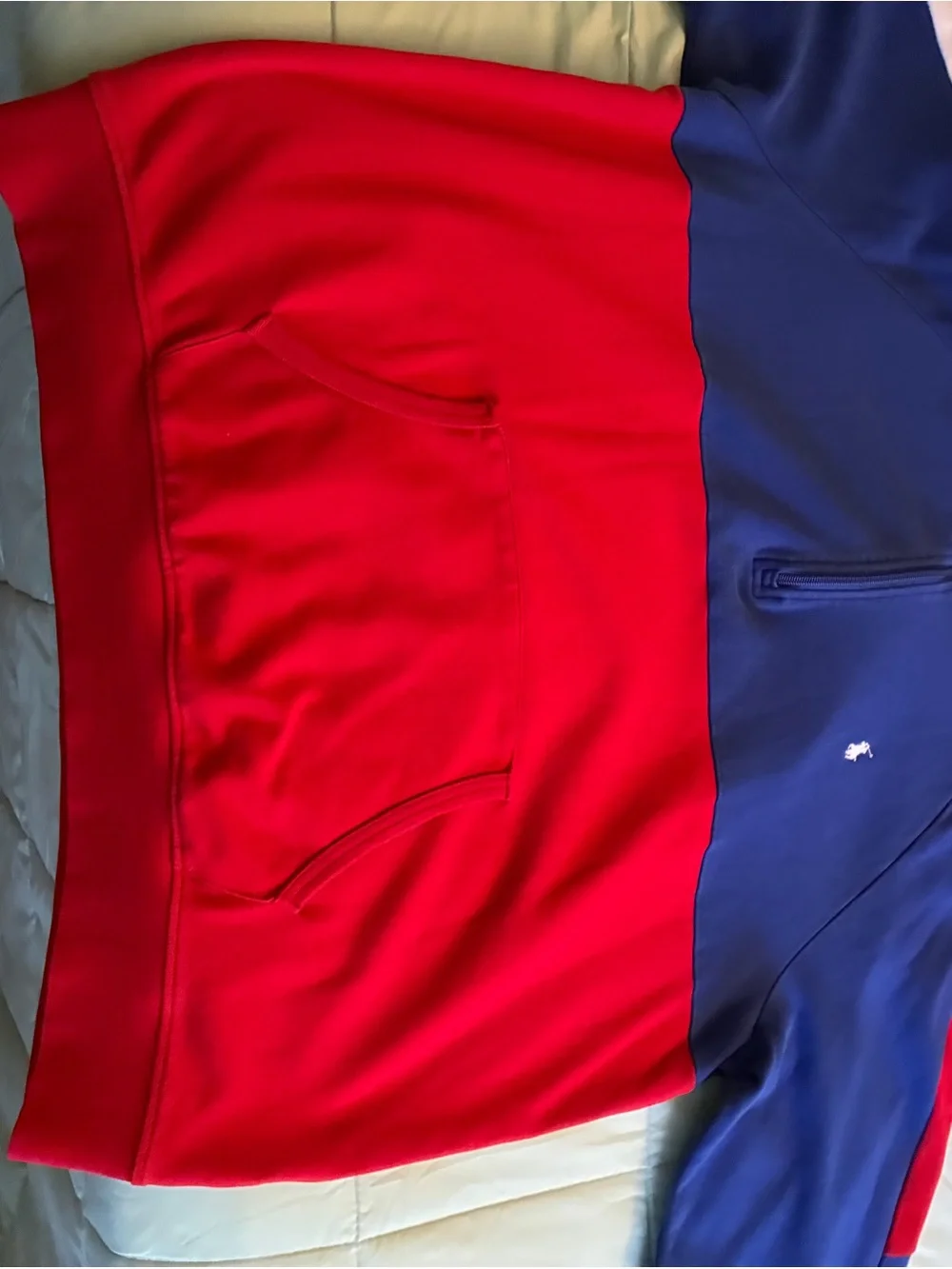 Polo by Ralph Lauren Men's Blue & Red Colorblock Zip Pullover